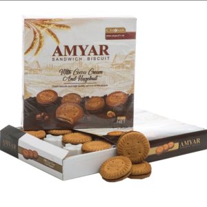 بیسکویت کاکائویی کرم‌دار آمیار چیچک